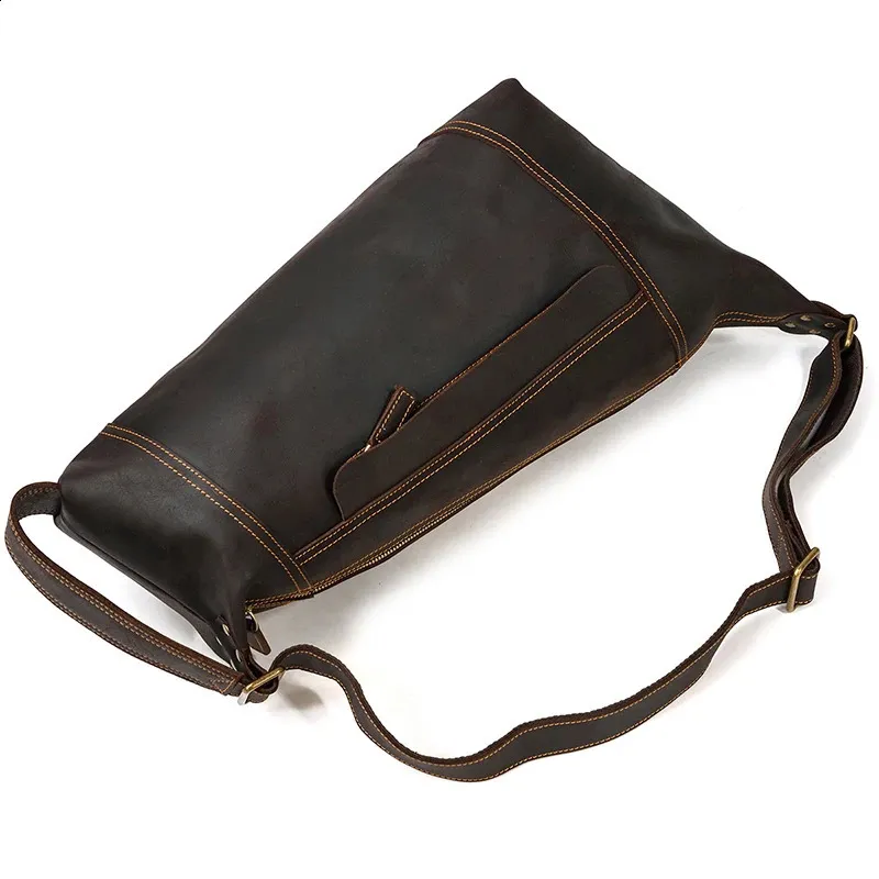 Featured Mens Genuine Backpack Crazy Horse Leather Daypack Travel Male Laptop Unique Bagpack Man Chest Bag 240902_voghion.com