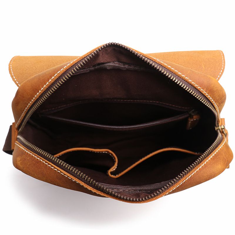 Neue handgefertigte Umhänget aus Leder für Herren, Umhänget, Crazy Horse Leder, Retro-Mode, Rindsleder,_voghion.com