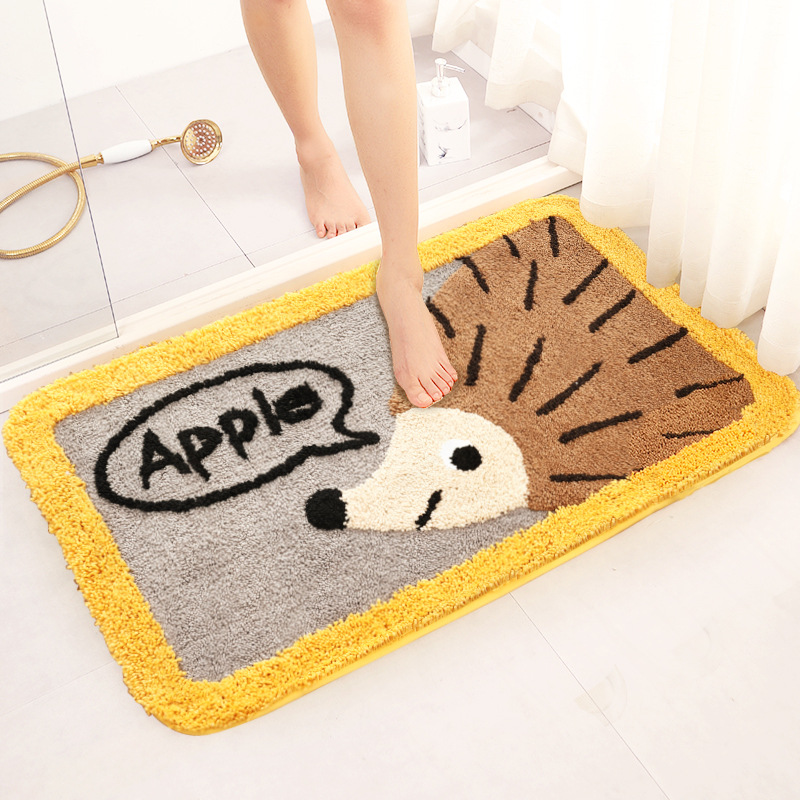 Wasserabsorbierende und rutschfeste Cartoon-Fußmatte, Chenille-Badezimmermatten, süßer Eingangsteppich, Küchen- und Toilettenteppich, Heimdekoration_voghion.com