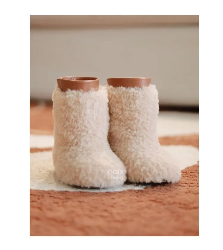 Småbarn Snökomposit Varm Lammull Happysteps Baby Flickor Pojkar Mode Barn Vinterskor Stövlar Storlek US6C-US1Y_voghion.com