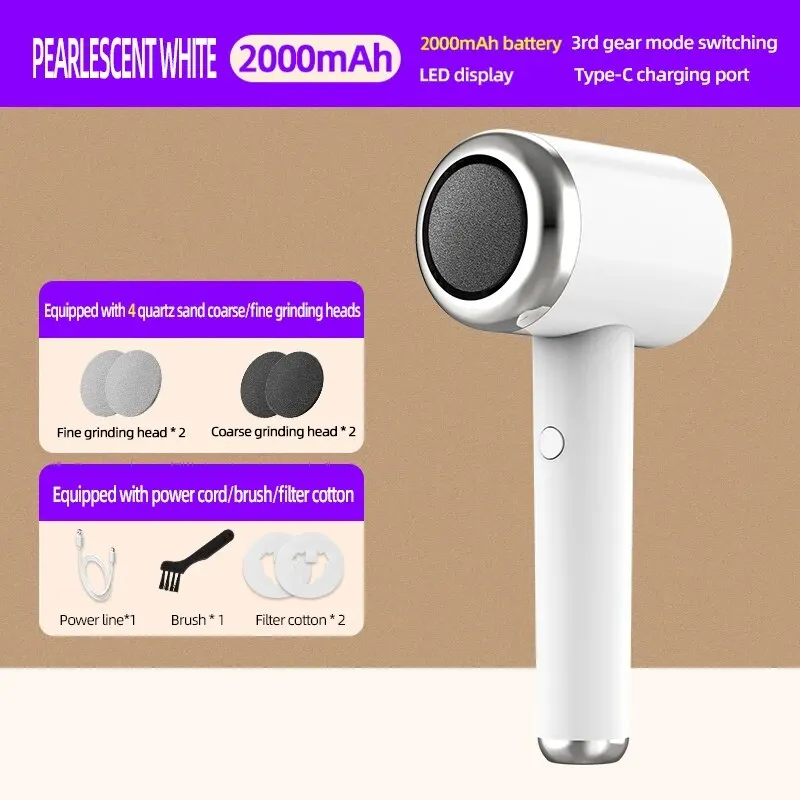 Electric Electronic Foot File Pedicure Device With Charging_voghion.com