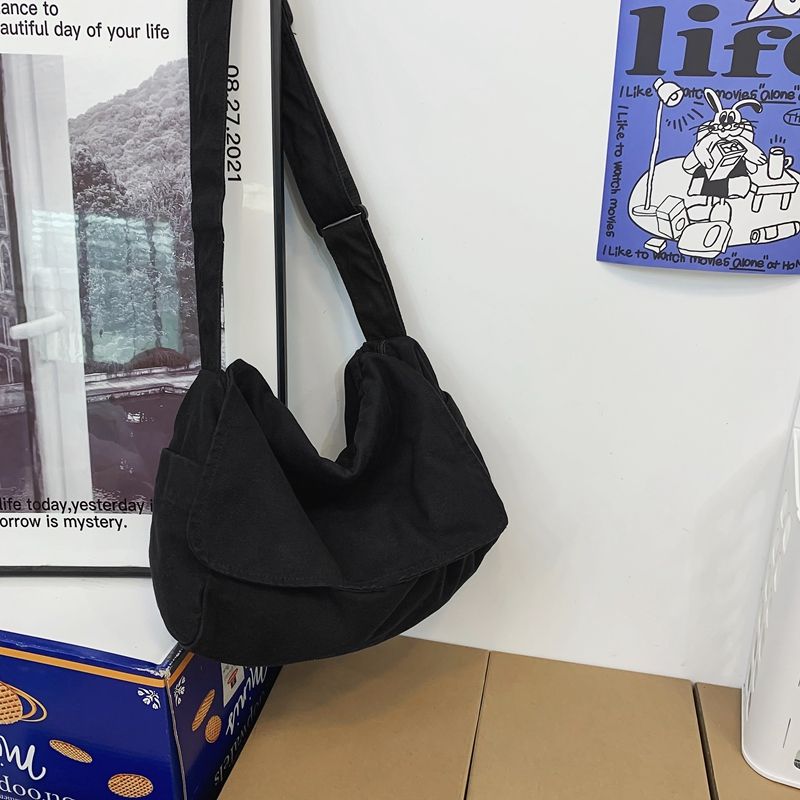 Damen Messenger Vintage Toile Adolescent Schultertasche Tragetaschen Casual Handtasche Sac À Bandoulière_voghion.com