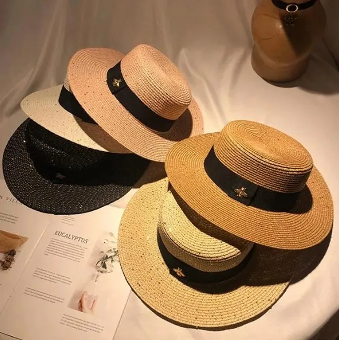 Stylisher Strohhut Für Damen Und Herren Designer Bienen Applikation_voghion.com