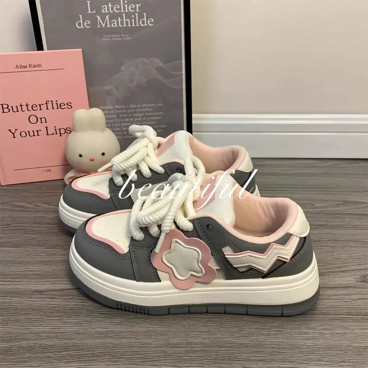 Kawaii Platform Sneakers Women Flat Sports Shoes Spring Summer Cute Casual Vintage Tennis Female Vulcanize White Korean_voghion.com