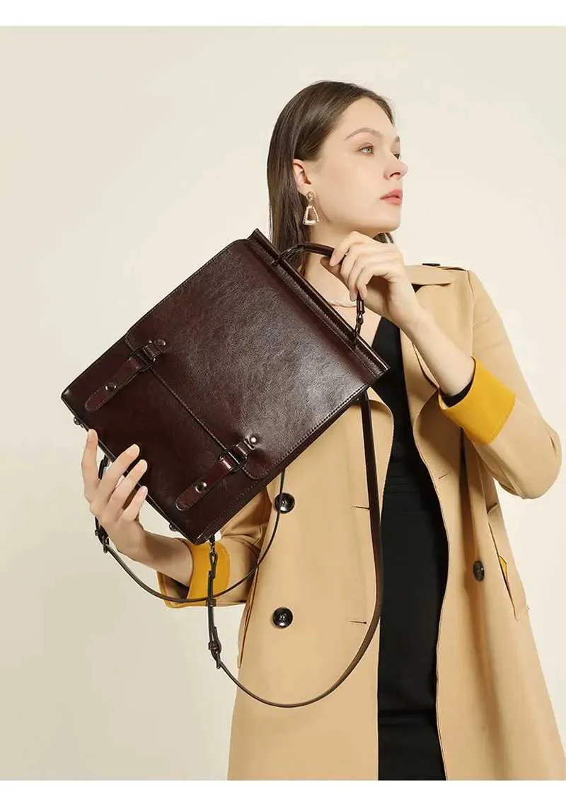 Vintage Lederrucksack Für Damen Klassischer College Stil Rucksack_voghion.com