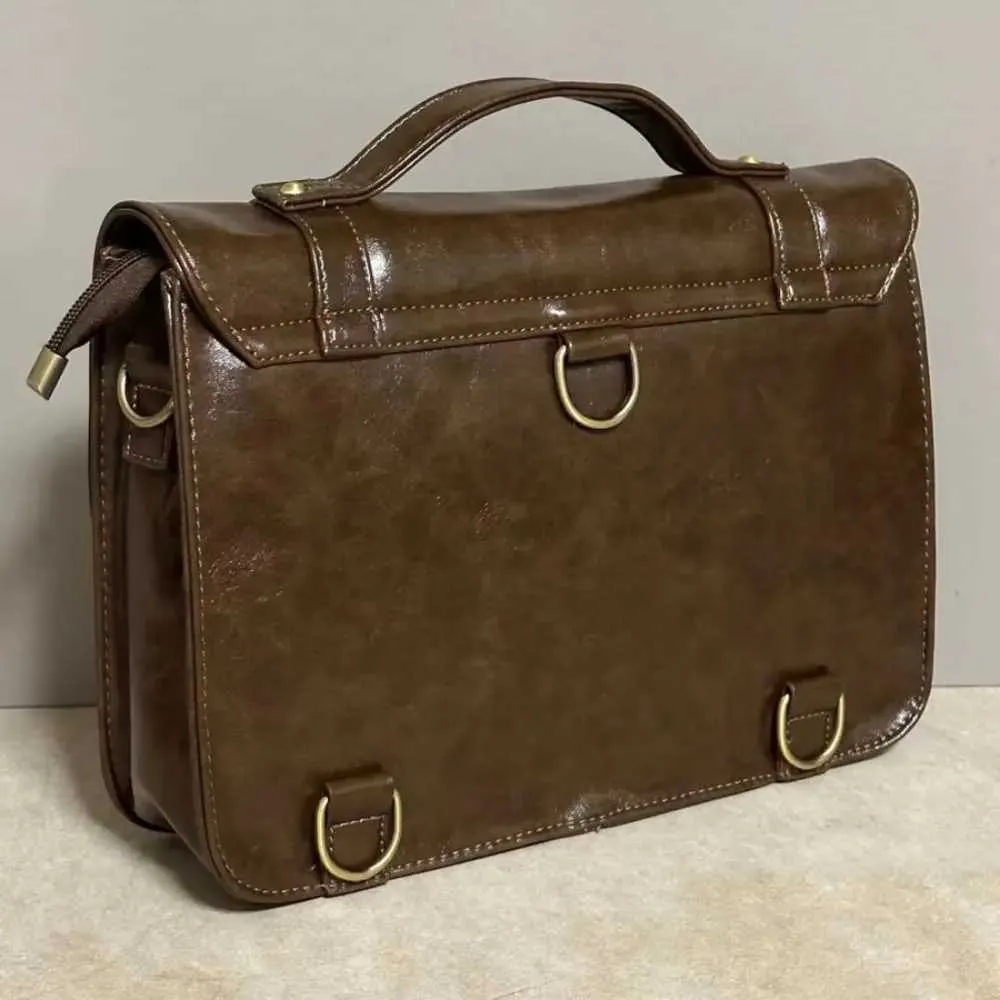 Sac à main vintage à boucle pour facteur, sacoche de couleur unie, sac à bandoulière rétro de grande capacité, sac sous les bras, mallette pour étudiant_voghion.com