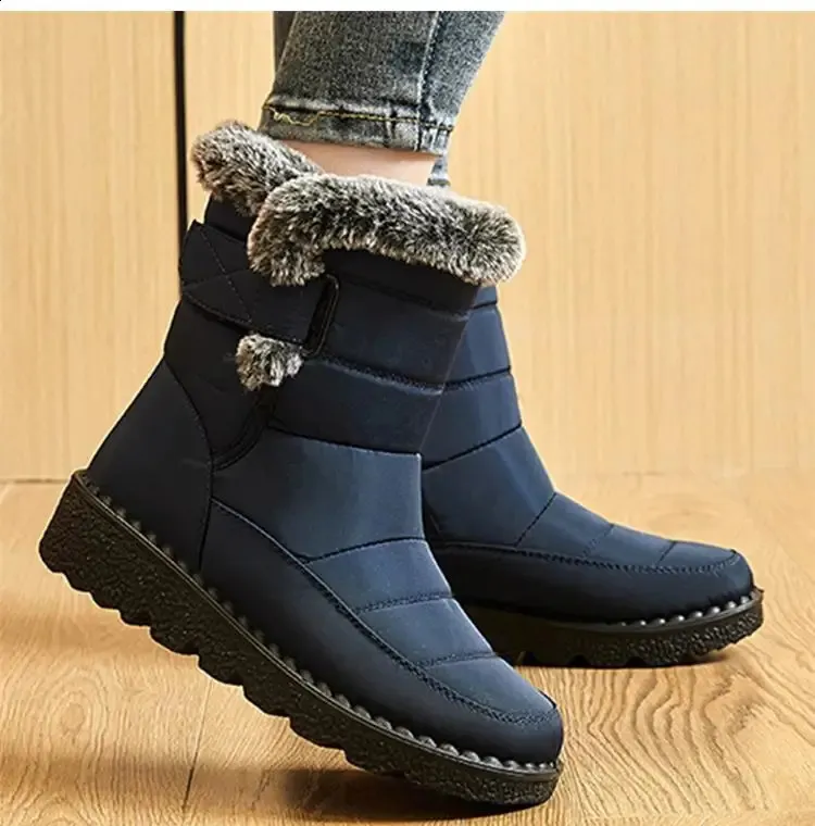 Botas femininas de neve macias com plataforma de pele para manter o calor Botas femininas plus size Botas Mujer Sapatos de inverno 240826_voghion.com