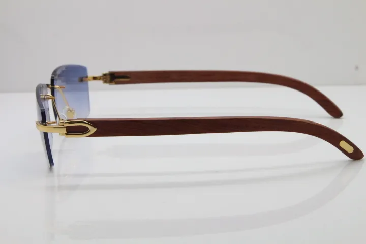 Rimless Wood Frame Men Sunglasses For Driving And Outdoors_voghion.com