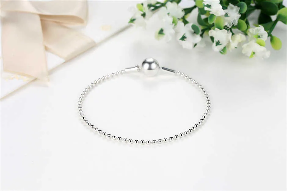 Authentic 100% Sterling Sier ESSENCE COLLECTION Beaded Bracelets & Bangles Fit DIY Pan Beads Charms Women Jewelry_voghion.com