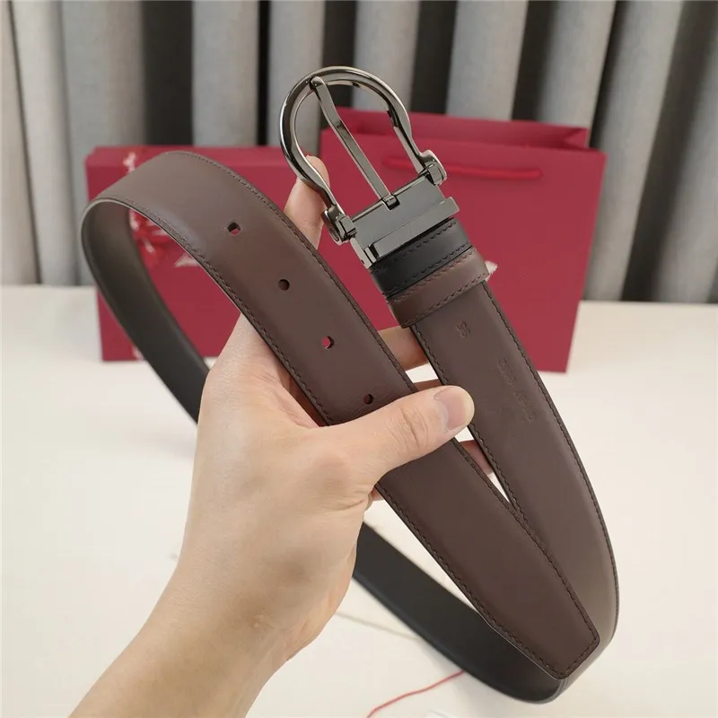 2023 Plain Reversible Belt Fashion For Men Women Designer Delt Cowhide Genuine Leather Belts Gold Sier Buckles Waistband_voghion.com