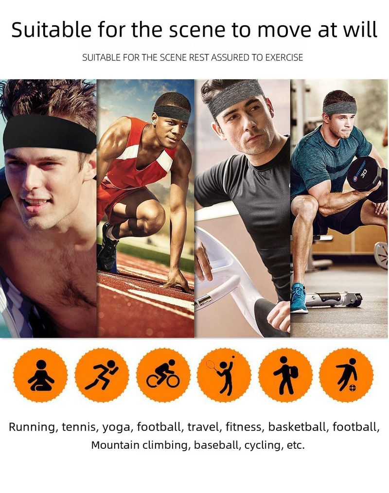 Bandă de susținere sport pentru bărbați și femei, absorbantă de transpirație, Fiess, pentru alergare, de baschet, nouă_voghion.com