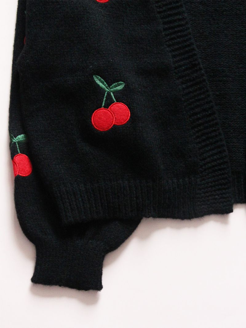 Abbigliamento da donna maglione ricamato senza bottoni capospalla casual ampio cardigan lavorato a maglia da donna_voghion.com