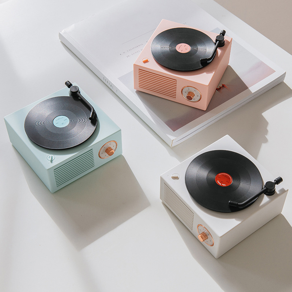 Turntable Speaker USB Bluetooth-compatible V5.0 Vinyl Record Player Stereo Vintage Portable Speaker_voghion.com