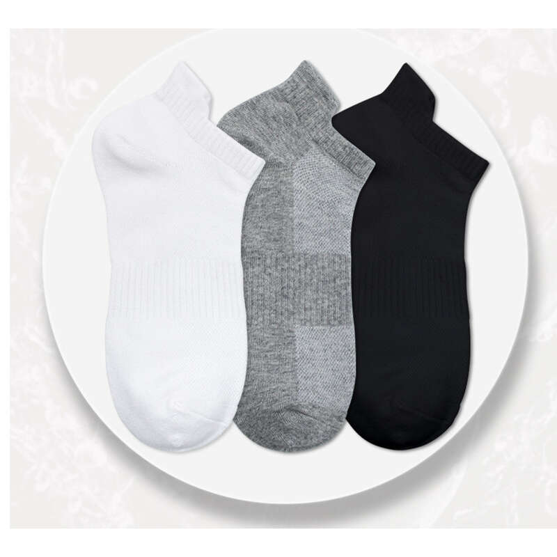 Gekämmt Kotteng Sportslaufsocken fir Hären a Fraen, einfarweg Casual Kuerzschlauchsocken, All-Saison Bootssocken_voghion.com