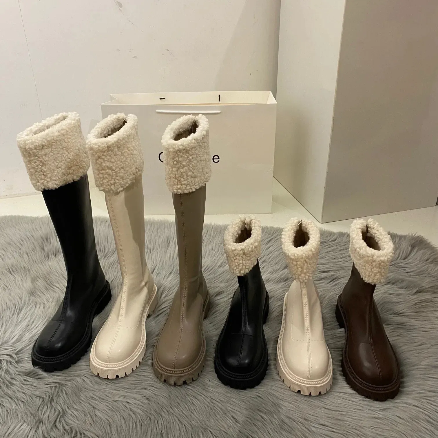Winter Anti Slip Outdoor Thick Soled Fashionable Suede Boots Casual Comfortable Womens Shoes Botas 241122_voghion.com