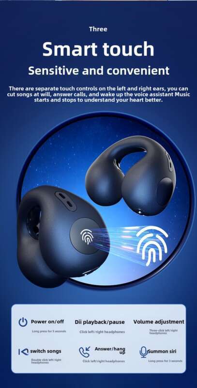 T7500 Bone Conduction Clip Type True Wireless Non In High Sound Quality Sports Ear Hanging Bluetooth Earphones_voghion.com