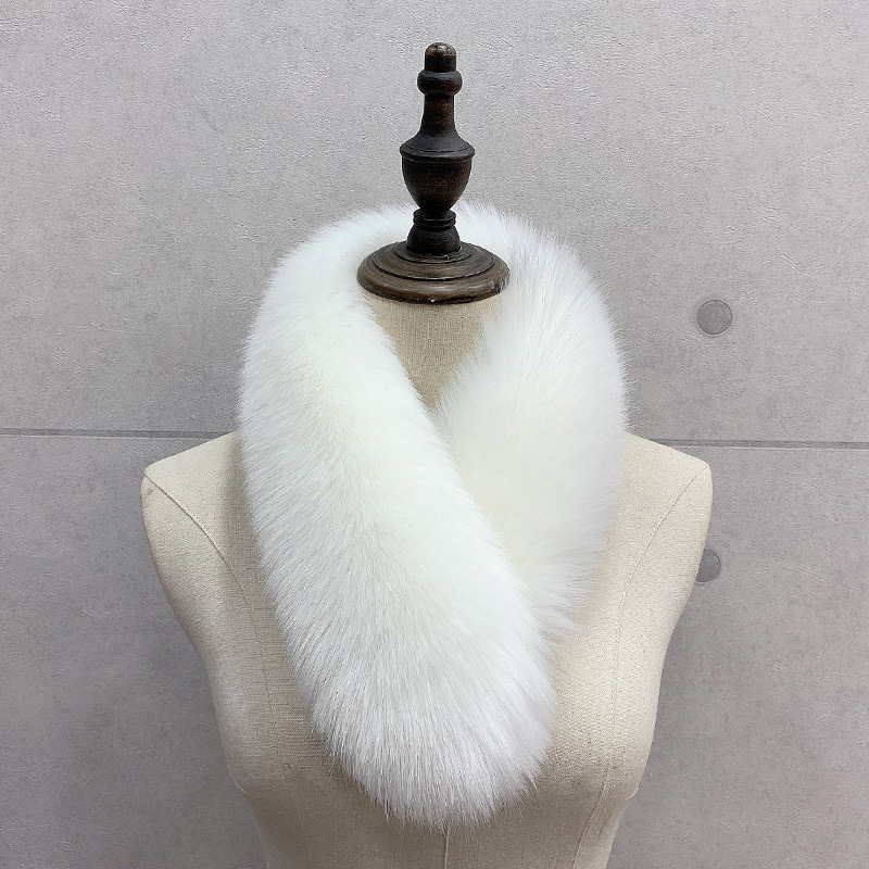 New fur collar fur scarf fox fur collar scarf solid color shawl female fur scarf universal fox fur_voghion.com