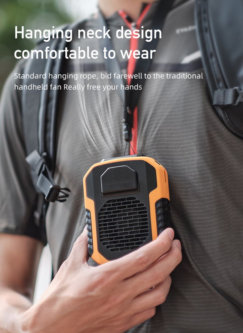Jauns vēja jostasvietas āra usb lielas ietilpības pārnēsājams uzlādes bezlapu mazs piekarināms kakla ventilators_voghion.com