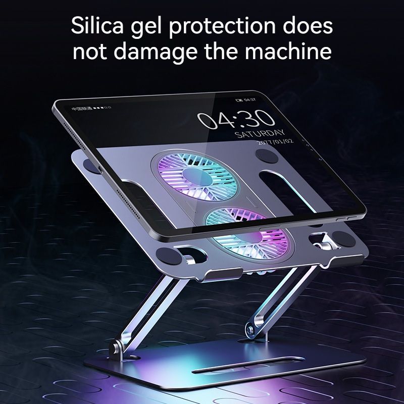 Supporto per laptop in alluminio con raffreddamento, portatile, pieghevole, per scrivania, per tablet e notebook, per MacBook Air Pro, iPad, computer da 17,3 pollici_voghion.com