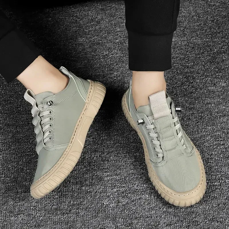 Baskets noires décontractées et respirantes pour hommes, chaussures de conduite, de marche, de tennis, de skate, plates, Zapatillas Hombre 240617_voghion.com