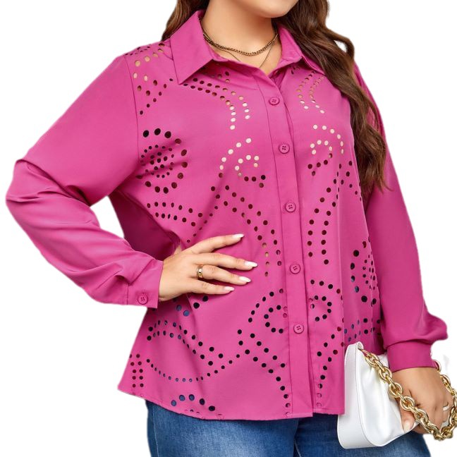Women's elegant hollow shirt loose and comfortable tops for women_voghion.com