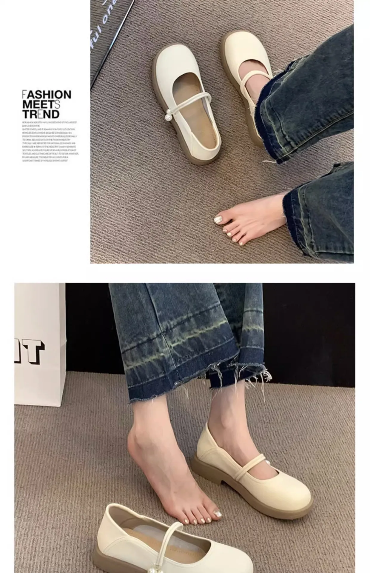 Damen Mary Jane Ballerinas Aus Echtem Leder Für Den Frühling_voghion.com