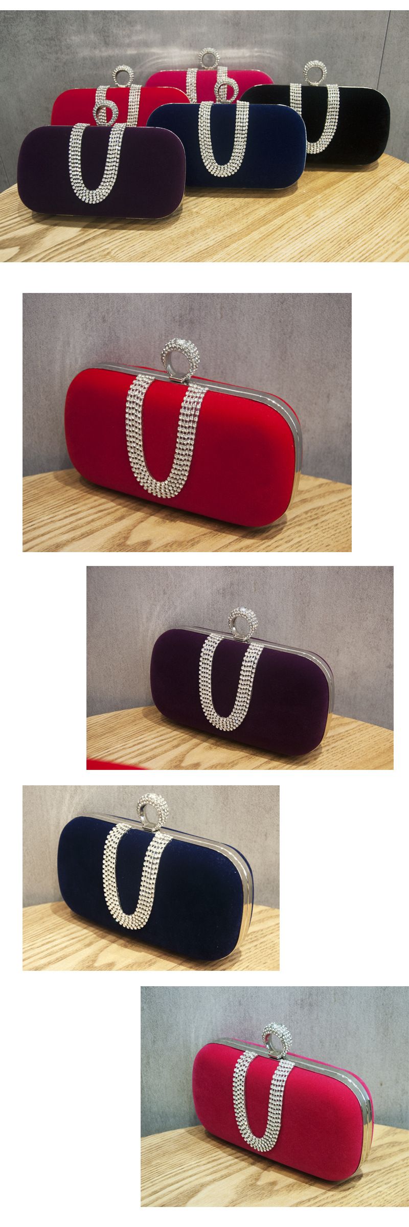 Borsa da pranzo in flanella nera, borsa da banchetto in velluto, borsa cheongsam di alta qualità._voghion.com