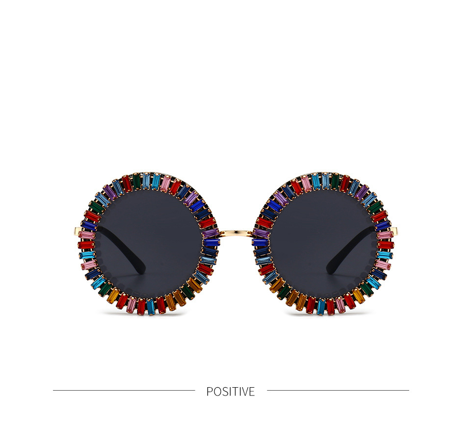 Brand Designer Round Diamond Sunglasses Women Fashion Vintage Party Travel Steampunk Sun Glasses Sexy Ladies Shades_voghion.com