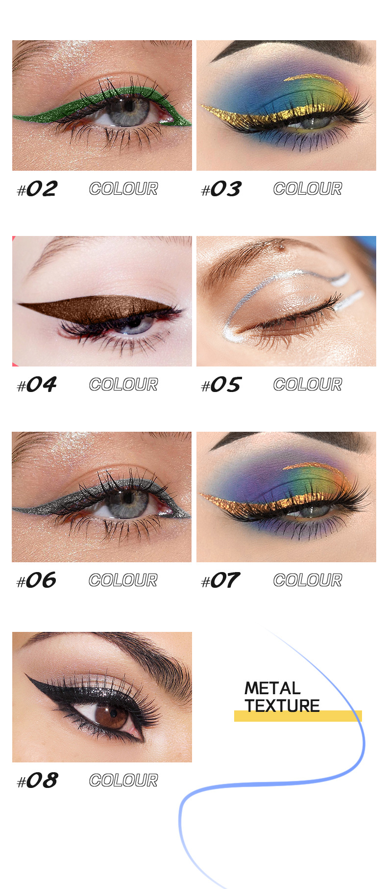 Eyeliner Kalem Dayanıklı Su Geçirmez Çok İnce Renkli Sıvı Eyeliner Kalem_voghion.com