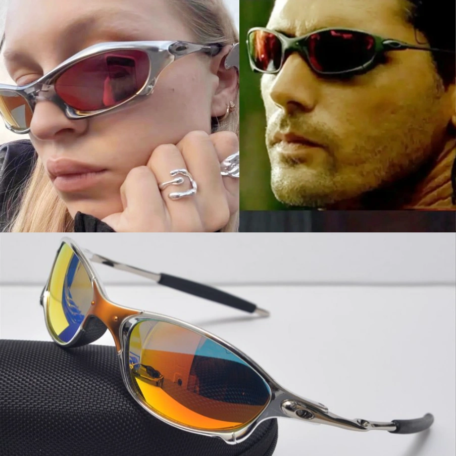 LazyZoom Y2g Futuristic Outdoor Mountaineering Riding Colorful European And American Metal Punk Style Laser Sports Sunglasses_voghion.com
