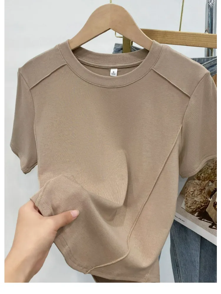 T-shirt uomo a girocollo taglio aderente maniche corte_voghion.com