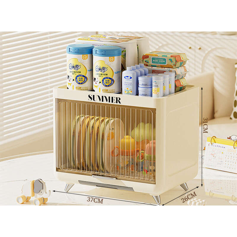 Baby Bottle Complementary Food Dispenser, Double-layer Drainage Box, UV Disinfection Dust-proof Storage Cabinet, Shelf_voghion.com