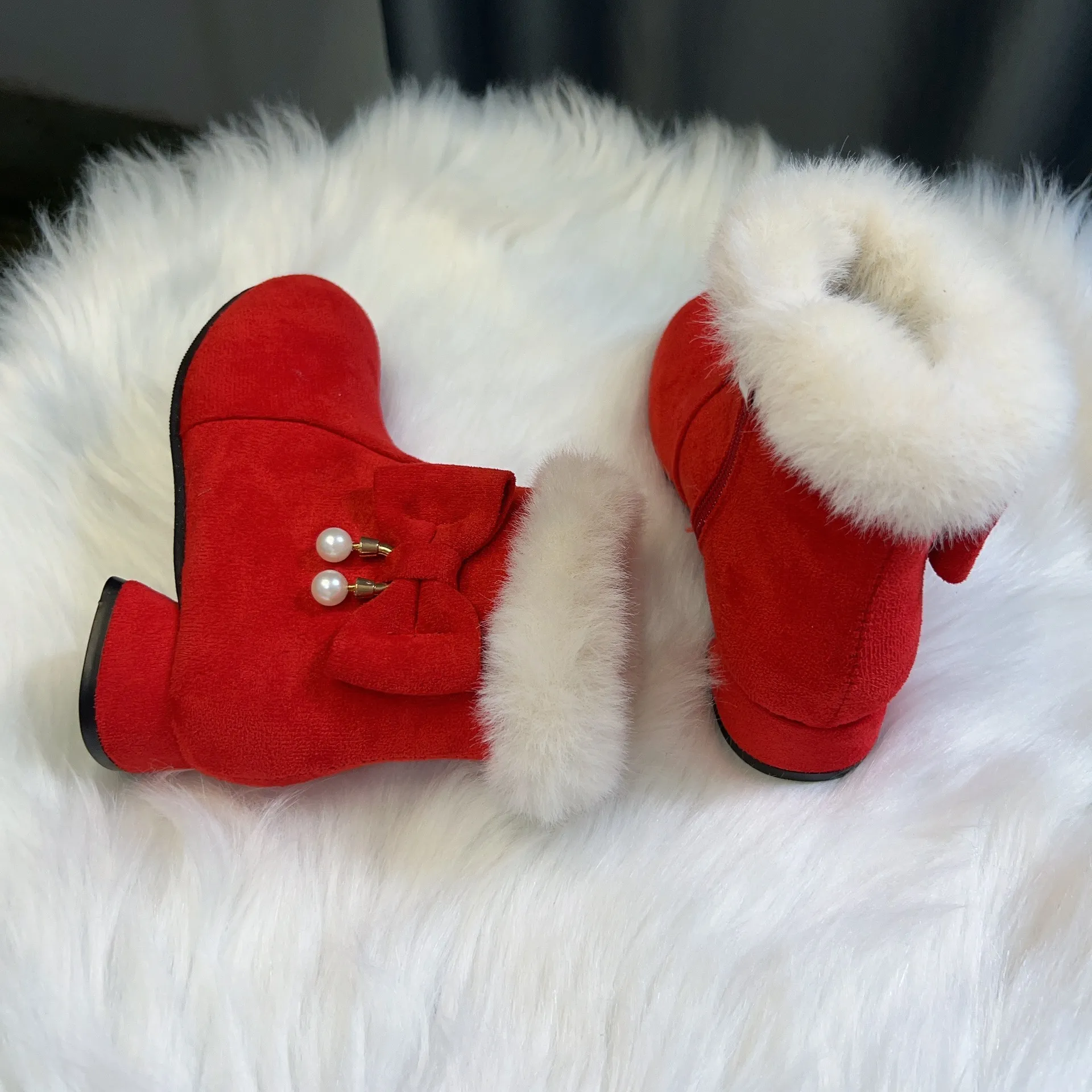 Kinder halten warme Prinzessin Baumwollschuhe Cutefeet für Mädchen Kinder Plus Veet Plüsch Schneestiefel Winterschuh für Mädchen_voghion.com