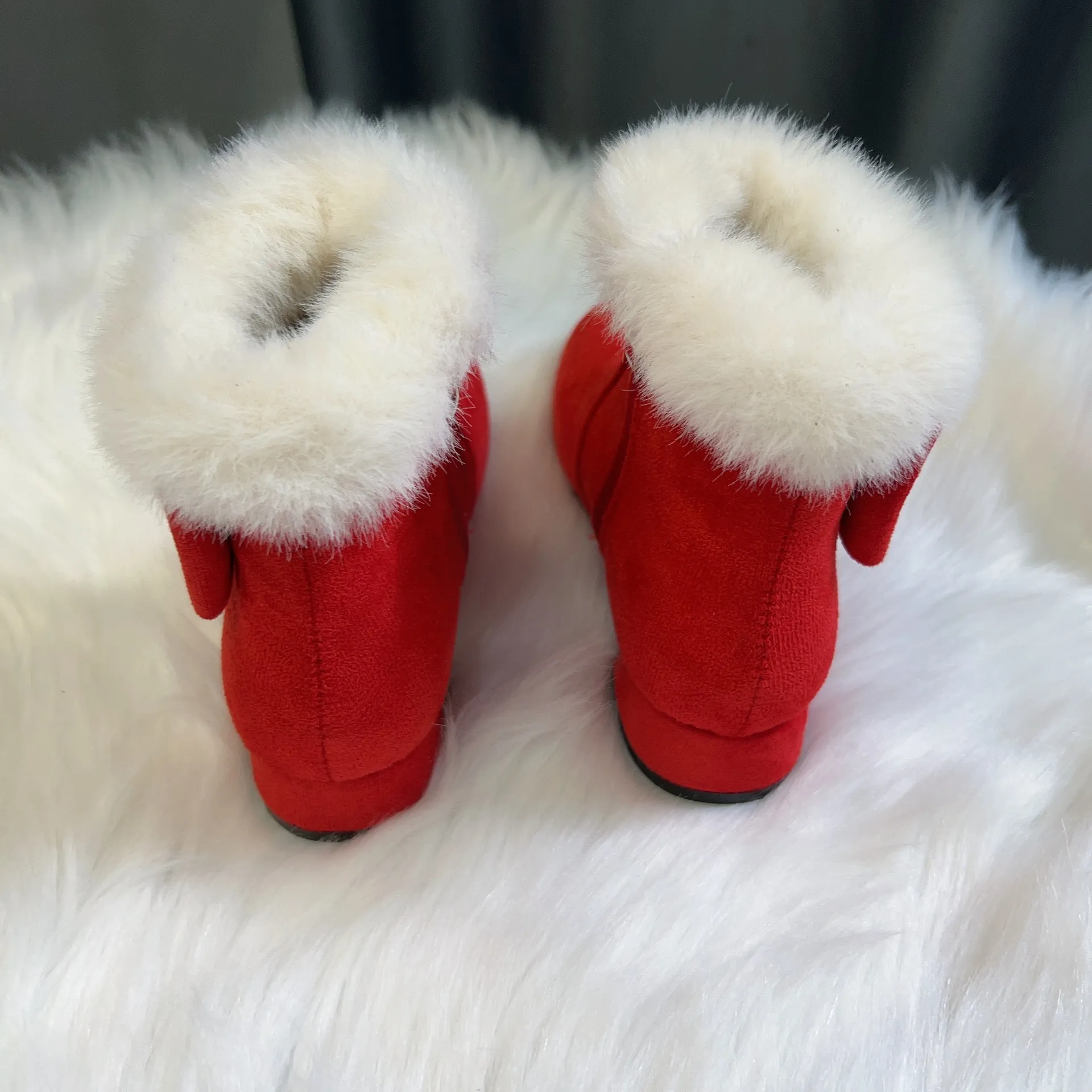 Kinder halten warme Prinzessin Baumwollschuhe Cutefeet für Mädchen Kinder Plus Veet Plüsch Schneestiefel Winterschuh für Mädchen_voghion.com