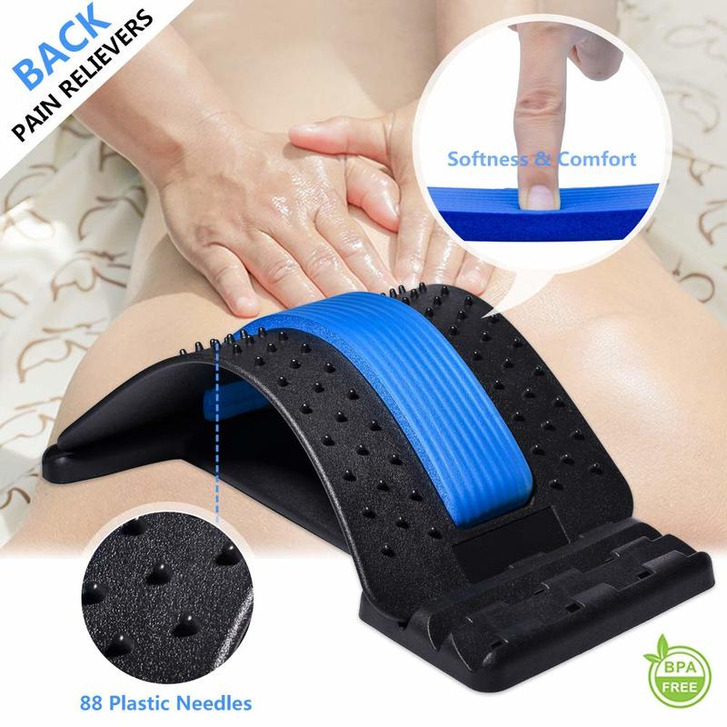 Massager Lumbar Support Spinal Board Back Stretcher Lower and Upper Muscle Pain Relief for Herniated Disc_voghion.com