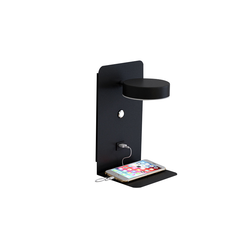 Applique a LED con interruttore e interfaccia USB Lampada da parete bianca e nera alla moda, illuminazione per corridoio, corridoi, lampade artistiche, lampada da tavolo_voghion.com