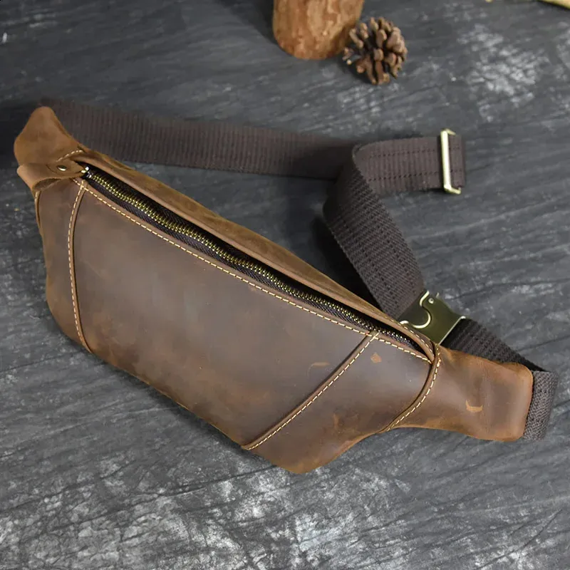Herren Brusttaschen Crossbody Schulter Mann Männliche Leder Taille Pack SG Tasche Für Outdoor-Sport Gürteltasche Klein 240924_voghion.com