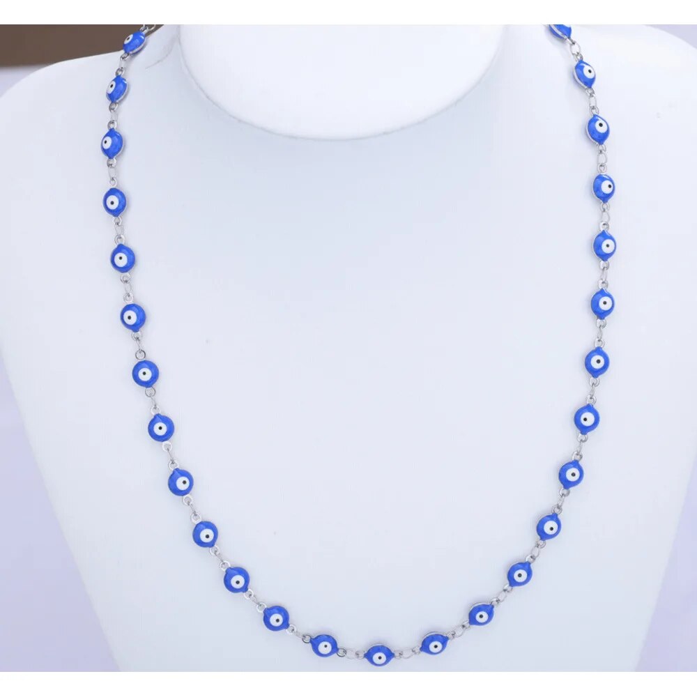 Devil's Eye stainless necklace, titanium steel round eye lucky talisman color protection_voghion.com