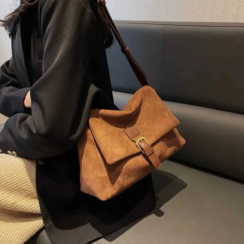 Damen Wildleder Umhängetasche Und Messenger Bag Schultertasche_voghion.com