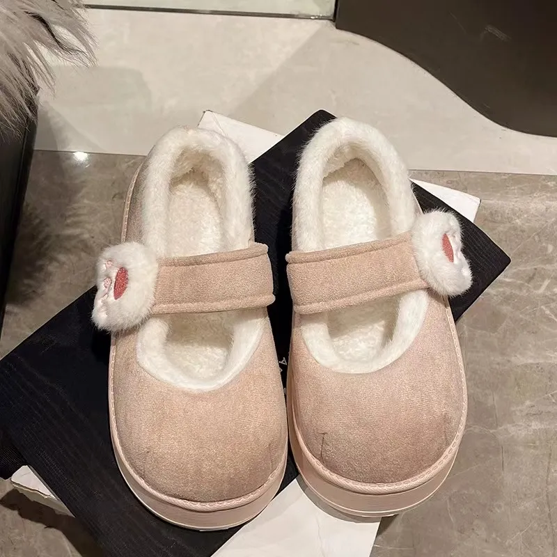 Comode scarpe casual da donna per l'esterno con chiusura in velcro - Calzature calde e morbide per autunno e inverno_voghion.com