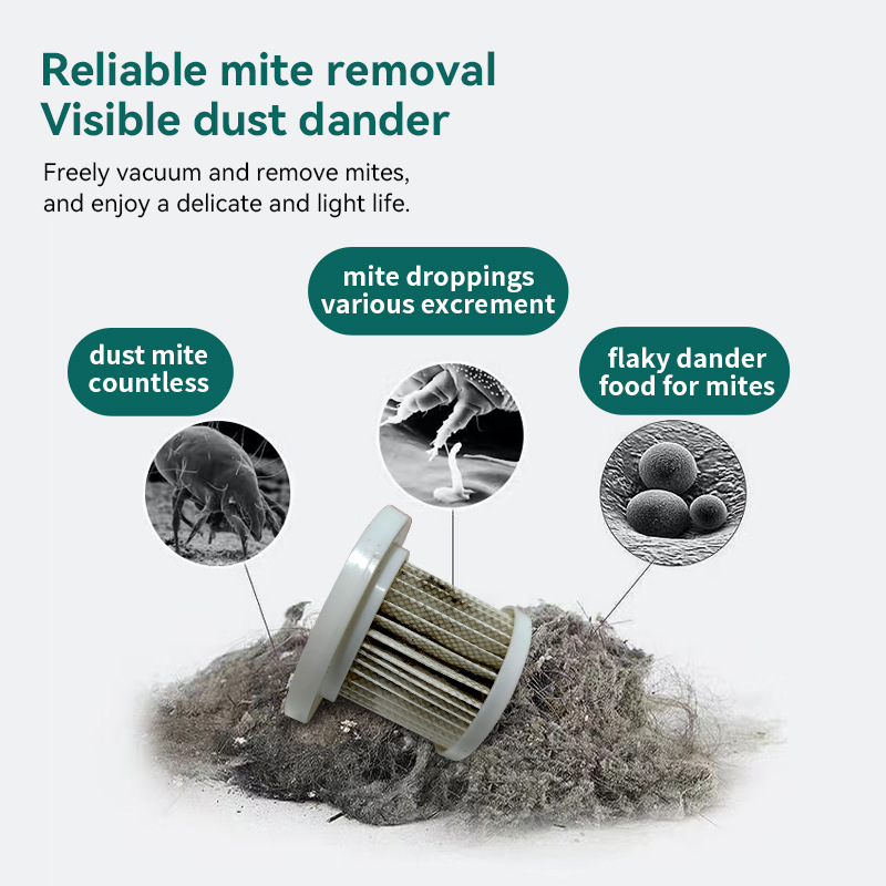 Aspirateur portable sans fil pour éliminer les acariens, instrument d'élimination des acariens, aspirateur UV, machine de nettoyage pour lit et animal de compagnie_voghion.com