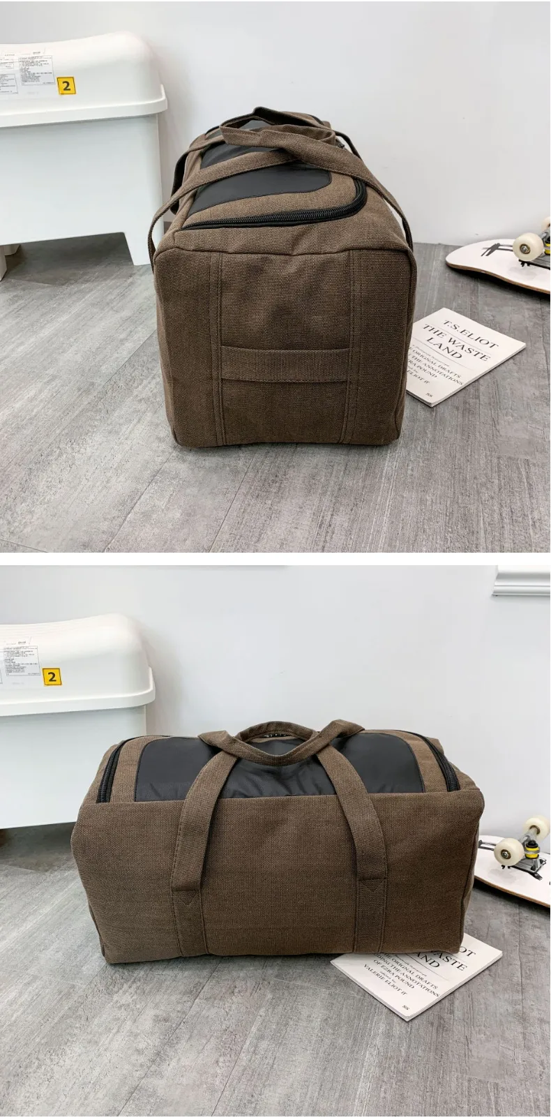 Canvas Travel Bag Durable Handbag Large Capacity Outdoor Sports Storage Lage Backpack Sac De Voyage_voghion.com