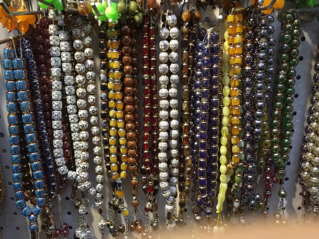 Ketten 33 reine natürliche 12mm alte gelbe Jade Muslimische Perlen Armband Islamisches Chanting Tasbeeh Tasbih_voghion.com