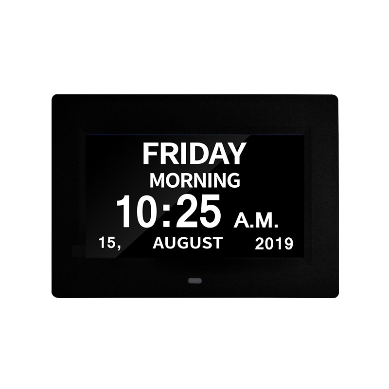 Ceas calendaristic digital cu 12 alarme LED, cu afișaj în mai multe limbi. Memento pentru ora de administrare a medicamentelor pentru vârstnici. Decorațiune de perete pentru birou._voghion.com