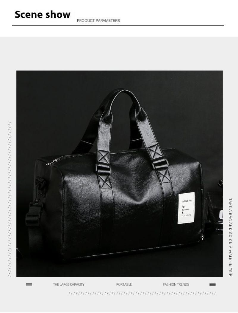 Neue trendige Fiess-PU-Reisetasche großem Fassungsvermögen Herren mit Spritzschutz für Sport und Damen_voghion.com