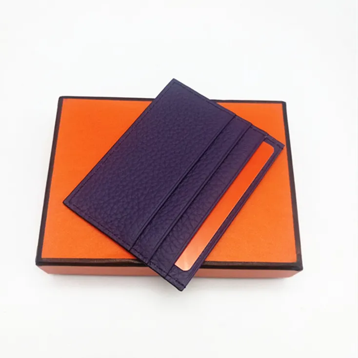 Portafoglio porta carte di credito in vera pelle di alta qualità per uomo e donna, mini portafoglio con scatola_voghion.com