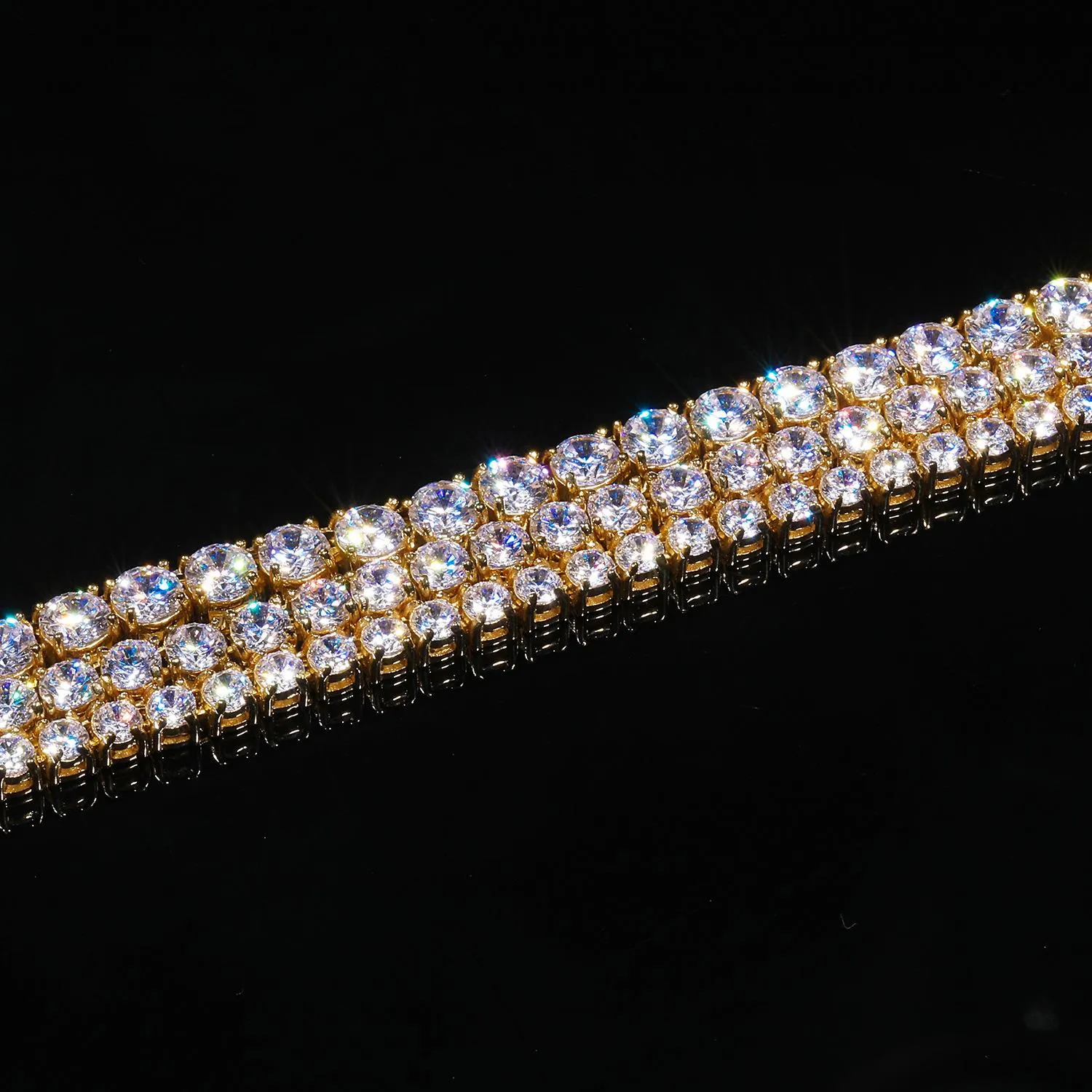 Personalizovaný zlatý bling diamantový nerezový ocelový pánský dámský tenisový řetízek Iced Out s kubickým zirkonem, hip hopový design_voghion.com