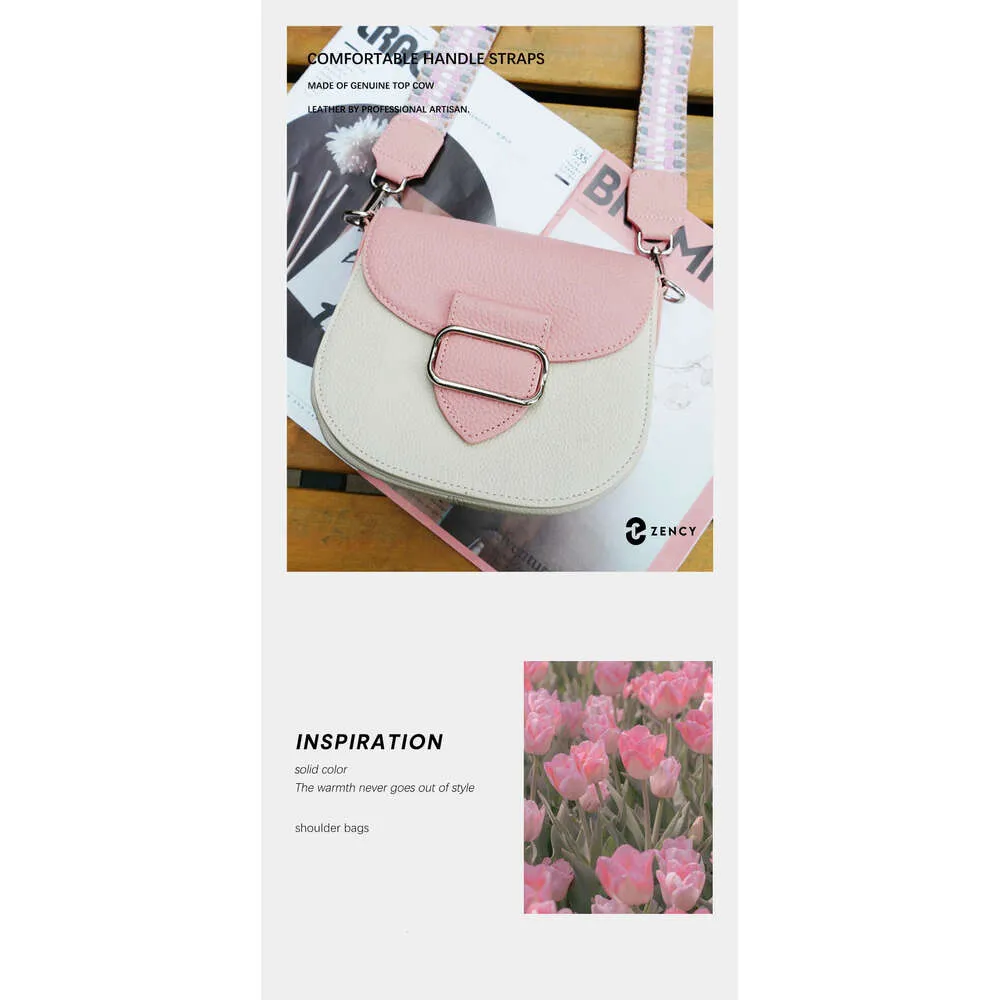 Zency Donna 100% Vera Pelle Borsa a Tracolla Piccola Borsa a Tracolla da Ascella con Due Cinghie per l'Estate_voghion.com