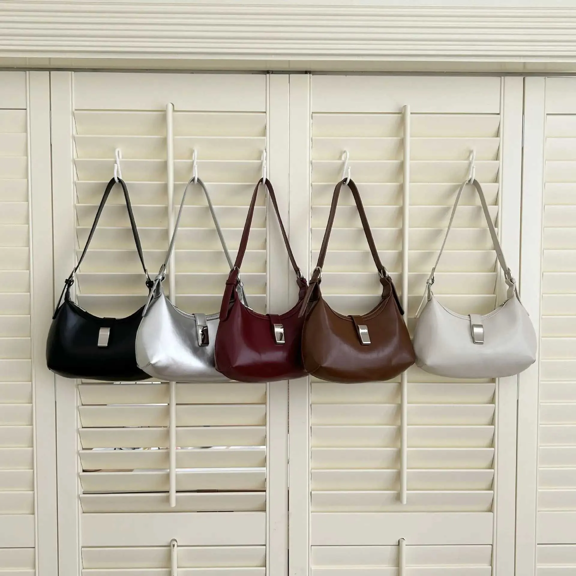 Borsa a mano da donna con design alla moda, in pelle solida, con tracolla, grande capacità, da donna, per pendolari_voghion.com