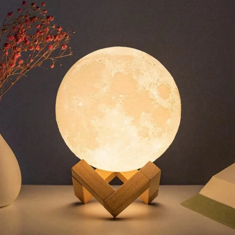 Luce notturna a forma di luna stellata - Proiettore galassia USB/batteria per cameretta bambini, regalo_voghion.com